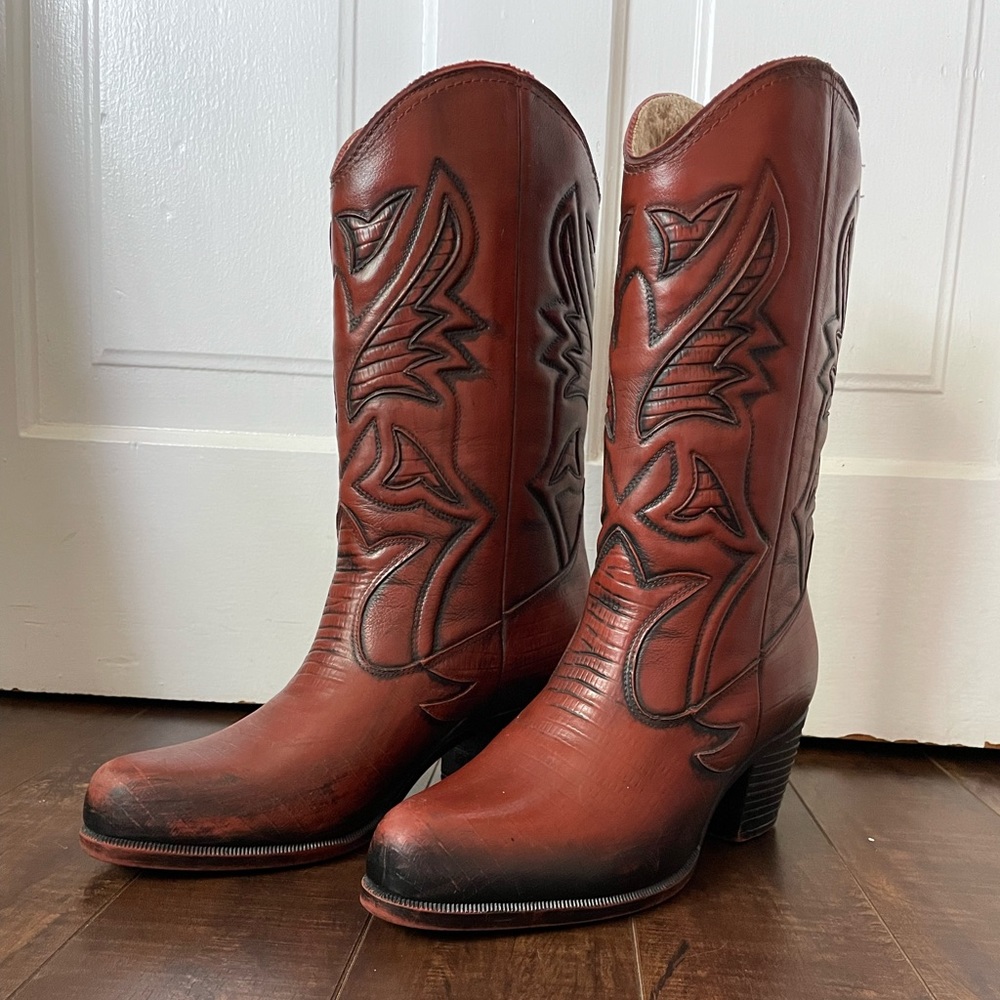 Cougar Maroon Heeled Boots
